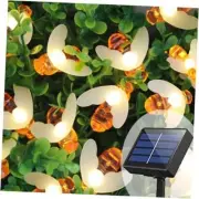 Solar Bee String Lights 20ft Outside, 40 LED Honeybee Fairy Lights Outdoor,