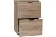 Ravee 2-Drawer Filing Cabinet Office Shelves Storage Cupboard - Light Sonoma Oak