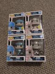Lot 4 Funko Pop 489 490 Disney's Tron Sark Glow Chase Vaulted Retired