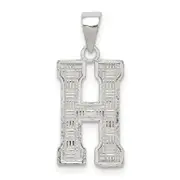 Sterling Silver Rhodium-Plated Letter H Initial Pendant