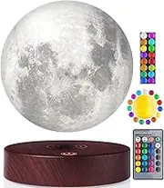 VGAzer Levitating Moon Lamp,Floating and Spinning in Air Freely with Luxury Faux Wooden Base and 3D Printing LED Moon Light,for Unique Gifts,Room Decor,Night Light,Office Desk Tech Toys