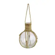 Glass Bottle Knotted Jute Rope Plant Hanging Flower Bud Vase Coastal Home Decor