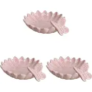 3x LVD Daisy Ceramic Plate Trinket Dish/Jewellery Holder Decor 10x4.5cm Blush
