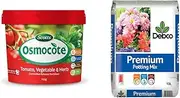 Osmocote Vegetable and Herb Controlled Release Fertiliser, 700g & Debco Premium Potting Mix 10 Litre
