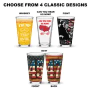 Trump Whiskey Label Old No 45 47 Make America Great 16oz Printed Pint Glass