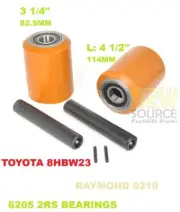RAYMOND 8210 ELECTRIC PALLET JACK LOAD WHEEL KIT 1080 4X 6205 2RS BEARINGS