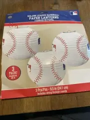 Major League Baseball Paper Lanterns 3 Lanterns 9.5 inches