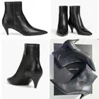 New Genuine Saint Laurent Studded Boots Kitten Heel Shoes + Box / Dust Bag