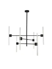 Preston 6 Light Flare Pendant in Matte Black