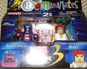 MARVEL VS CAPCOM MiniMates 2 Pack Sentinel VS Ryu new!
