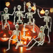 HOLILURE 6 Pack Halloween Skeleton Decoration, 16" Poseable Skeleton Full Body S