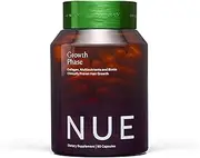 The Nue Co. GROWTH Phase Supplement, Supports Hair Growth, Reduces Breakage, Thicker & Fuller Hair, Contains Vitamins, Reishsi Mushrooms, Proteins & Adaptogens, Vegan, Gluten Free, 30 Capsules