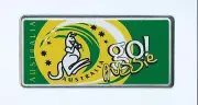 Go Aussie Green and Gold Metal Plate - Magnet