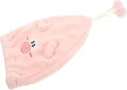 Coral Fleece Dry Hair Hat Towels Blow Dryer Washcloths Bonnet Shower Cap Hair Drying Caps Towel Bonnet for Wet Hair Cartoon Hair Towel Wrap Hair Dryer Bath Head Wrap Pink IWOWHERO