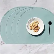 LONGFITE Thick Placemats Silicone Place Mats for Kids Non-Slip Table Mats, Pack of 4 (Mint Green)