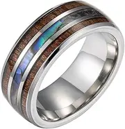 [VPbao] 8mm Men's Ring Titanium Steel High Polished Finger Wedding Rings