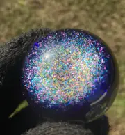 Glass Boro Double Sided Dichro Marble Rainbow Color Space Theme 42mm Sculpture