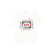 [Gucci] Gucci Dinosaur-print Logo T-shirt 8 A WHITE