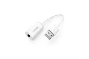 UGREEN USB Audio Adapter - USB A Male to 3.5mm Aux Cable (White)
