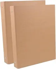 DOITOOL 2pcs Loose-Leaf Book Cover Multipack Jumbo Refillable Planner Cover for Campus Binder Covers Office Desk Organizer Recycle Basic Office Accessories Journal Binder Brown Paper