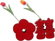 SHOWERORO 1 Set Creative Xi Character Mini Vases Set Decorative Floral Tulip Arrangements for Wedding Table Centerpieces Unique Home Decor Event Styling