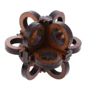 Wooden Intelligence Toy Ming Lock Glasses Lock Puzzle 3D Brain Teaser7653