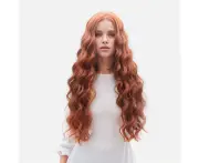 RUSTY - Lace Front Auburn Long Wavy Wig - by Queenie Wigs