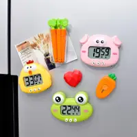 在飛比找ETMall東森購物網優惠-可愛磁性計時器電子冰箱貼創意小雞青蛙豬磁貼裝飾多功能定時響聲