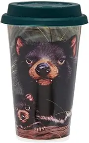 [Ashdene] Travel Tea Coffee Mug Cup Australian Fauna Tasmanian Devil
