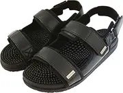 Kenkoh Hanako Acupressure Sandals (US 12) I Black I Japanese Massage Sandals I Reflexology Sandals for Pain Relief I For Men