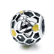 925 Sterling Silver Honeycomb Bead Bracelet For Women