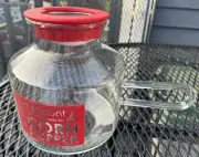 Catamount Glass Popcorn Popper Red replacement Jar with filter Lid Glass handle