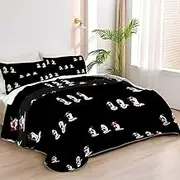 Allenjoy Twin Size Nightmare Clown Quilt Bedspreads The Horror Show Bed Set Bedding Coverlet Fabric Washable with 1 Pillow Sham SC00202-007
