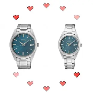 【SEIKO 精工】CS系列 藍綠面 經典簡約情人對錶/SK027(6N52-00A0U+6N22-00K0U)