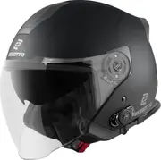 Bogotto H586 BT Solid Bluetooth Jet Helmet, black, Size XS for Men