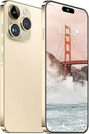 I14 Pro MAX Smartphone Unlocked Cell Phone, Battery 6800mAh 6.82" HD Screen Unlocked Phones, 6+256GB Android 13 with 128GB Memory Card, Dual SIM/Fingerprint Lock/Face ID/GPS (Gold, 6+256)
