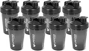 Lifespan Fitness Shaker Bottle Pack of 8, 500 ml Capacity, Black