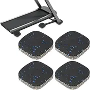 uxcell 4 Pcs Treadmill Mat Pads, 4x4x0.8 High Density Foam Anti Vibration Pad Sound Proof Floor Mat Exercise Equipment Mat for Carpet Protect Noise Reduction Home Gym, Blue