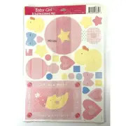 Heartline by Hallmark Baby Girl Scrapbook Kit Sheets Stickers Frames Shapes New
