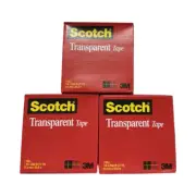 3M Scotch 1" x 72 Yards Transparent Tape 3 Rolls