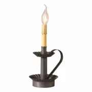 Plantation Candlestick light in Kettle Black Tin - electric