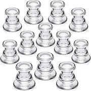 NITIME Candlestick Holders Bulk - 12PCS Taper Candle Holders for Table Centerpiece - Thick Glass Candle Holders for Wedding, Party and Festival Decoration