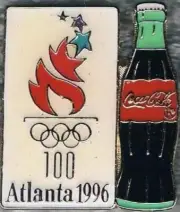 Nice 1996 Atlanta Coca-Cola Bottle Olympic Games Mark Sponsor Pin