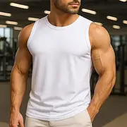 Men's Tank Top Vest Top Undershirt Sleeveless Shirt Sleeveless Crewneck Summer Plain Fashion Designer Vacation Street Going out White Light Green Pink Top Tee