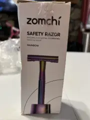 Zomchi Double Edge Safety Razor, Safety Razor w/5 Blades & Stand Box Opened