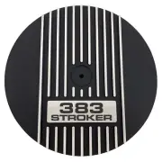 383 Stroker 13" Round Black Air Cleaner Kit - Finned - Engraved Logo -Ansen USA