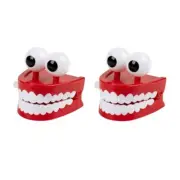 Novelty Dentures Clockwork Fun Toy Teeth Clockwork Beating On The Chain Toys- CR