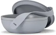 W&P WP-PBC-CM Ceramic Porter Bowl Lunch Container, Food Storage, Bento Box, Meal Prep, Airtight, Microwave and Dishwasher Safe Ceramic 1 L Slate
