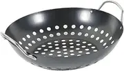 GANAZONO Professional Non-Stick Vegetable Grill Basket Convenient Multi-Function Cooking Wok for BBQ Steaming and Draining and Easy to Clean