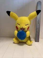 2022 Pokemon Pikachu Licensed Holding A Blue Pokeball 9” Plush New W/ Tags